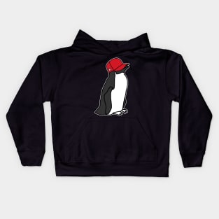 Trucker Hats Red Penguin Graphic Kids Hoodie